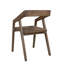 Chaise de salle à manger à dossier ouvert en bois massif brun foncé Gracie Mills Monroe