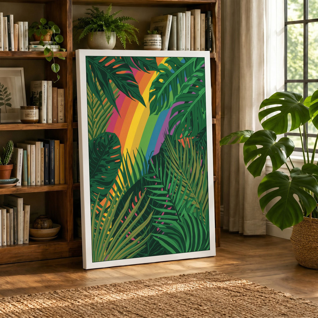 Parrot in Jungle Tropical - Wrapped Canvas