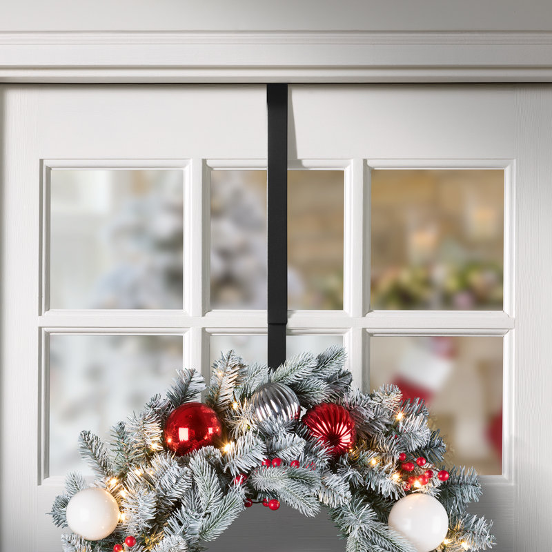 Adapt Top & Length Adjustable Wreath Hangers, Matte Black 