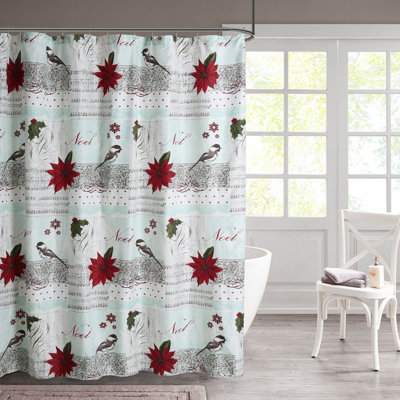 Barbonne Floral Shower Curtain with Hooks Included