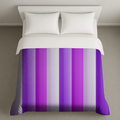 Housses de couette à rayures verticales mauves