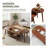 2-Piece Nesting Coffee Table Set, with 2-Tier Storage & Rustic Wood Grain, Oval & Round Tabletop, Minimalist Modern Style-2089818456