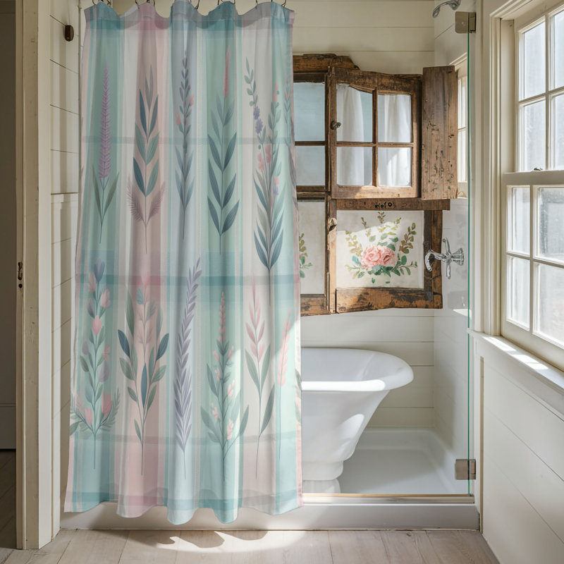 Rideau de douche 1 pièce Cozy Plaid, H 74 po x l 40 po