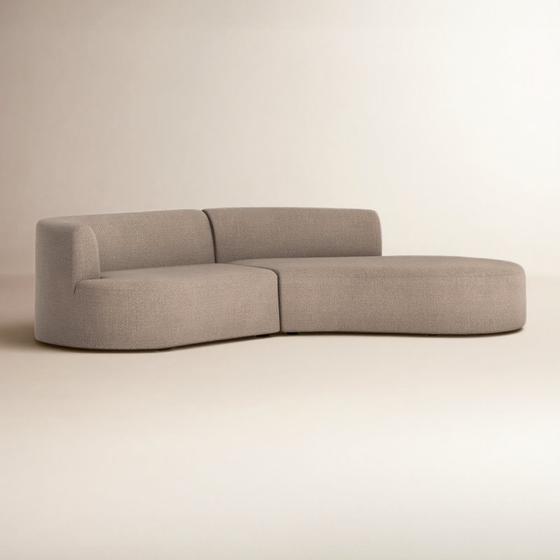 Sectional, Gibson Mink Polyester Blend, Right Hand Facing