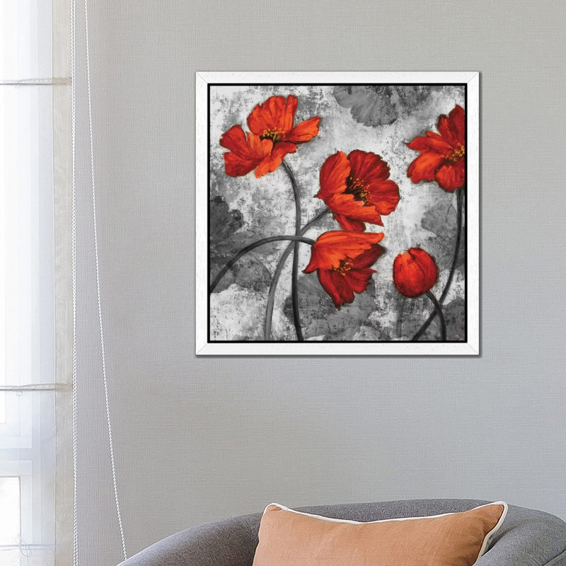 Evening Red II by Brian Francis - Floater Frame Print on Canvas, 93.98 cm H x 93.98 cm W, White Framed
