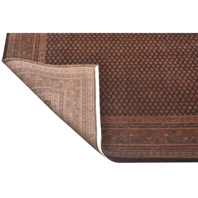 Hand Knotted Area Rug in Brown