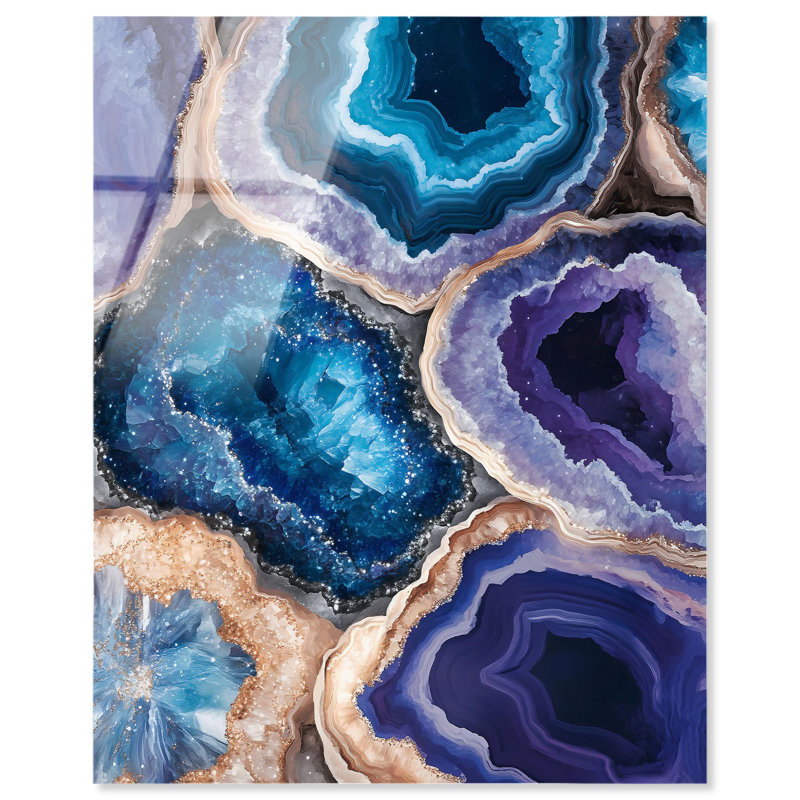 Décoration murale Beryl Brood I Acrodes Geodes par Art Remedy, prêt à être suspendu, H 20 po x l 16 po