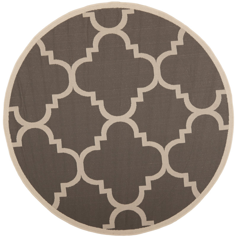 Herefordshire Performance Geometric Indoor/Outdoor Area Rug, Round 5'3"