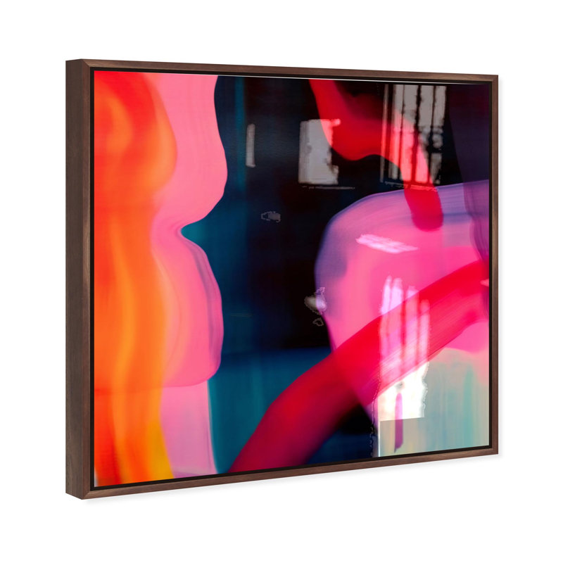 Oliver Gal Inked I Abstract - Hand-Applied Glass Coat Framed Canvas Art, Brown, 24" H x 24" W