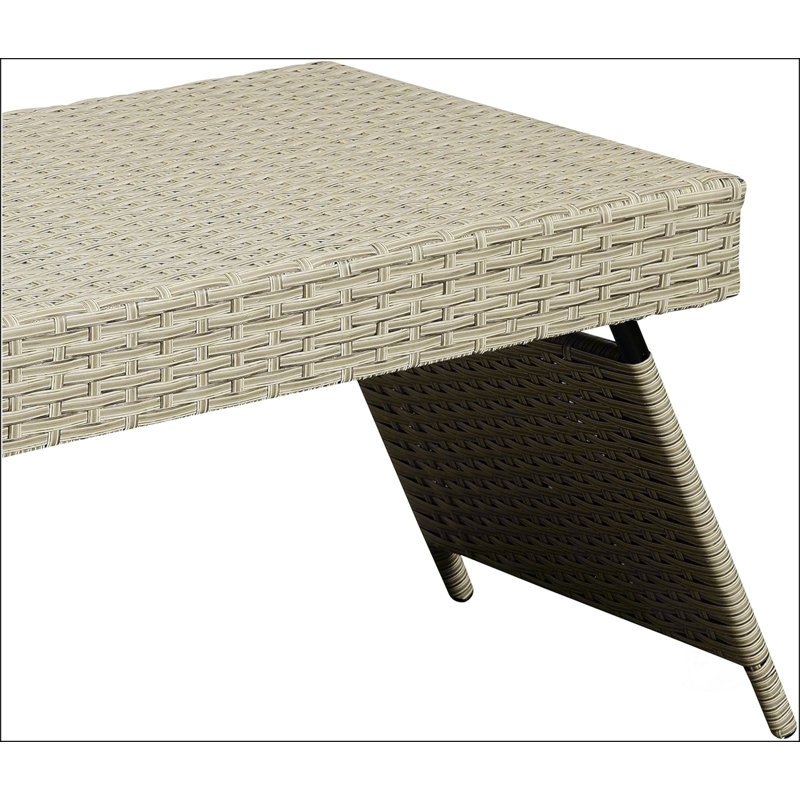 Portable Folding Wicker Table, Lightweight And Durable For Easy Storage And Outdoor Use, Gray