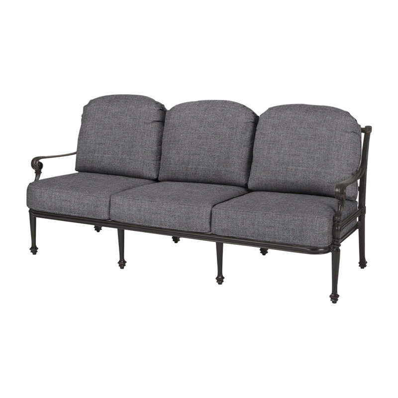 Grand Terrace Sofa with Sunbrella Cushions, Cast Slate Sunbrella® Plainweave, Desert Bronze