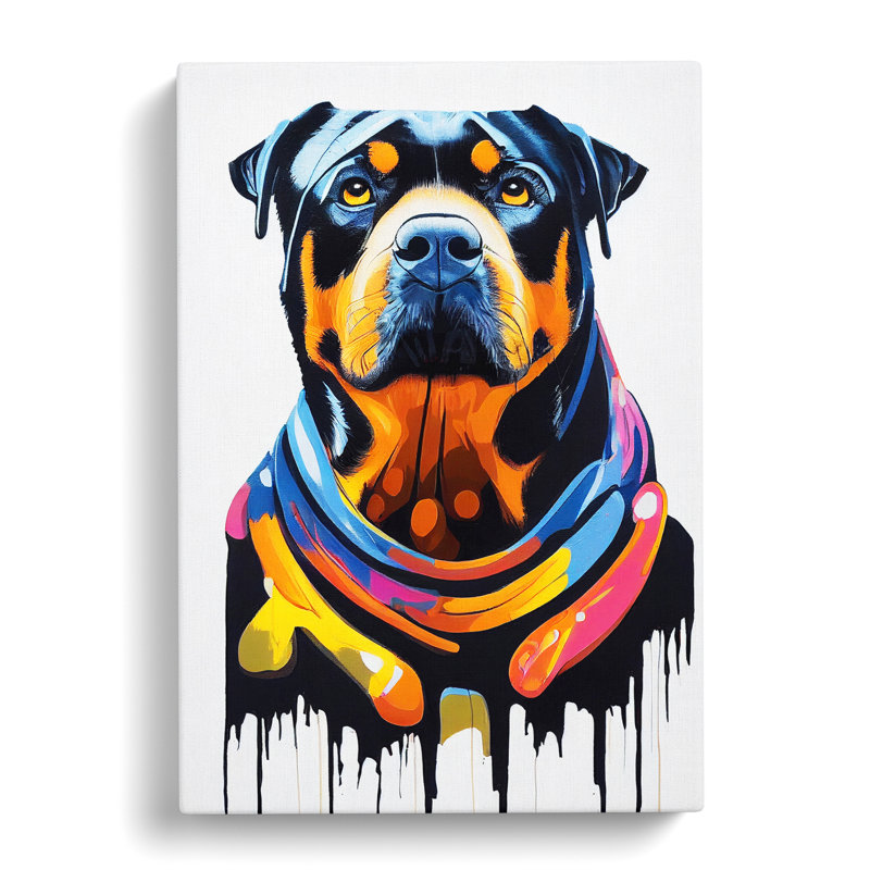 Rottweiler Graffiti - Wrapped Canvas, 50cm H x 35cm W x 3cm D