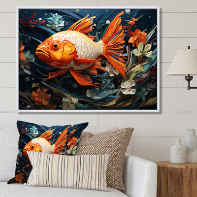 Attia - poisson orange géométrique I - imprimé