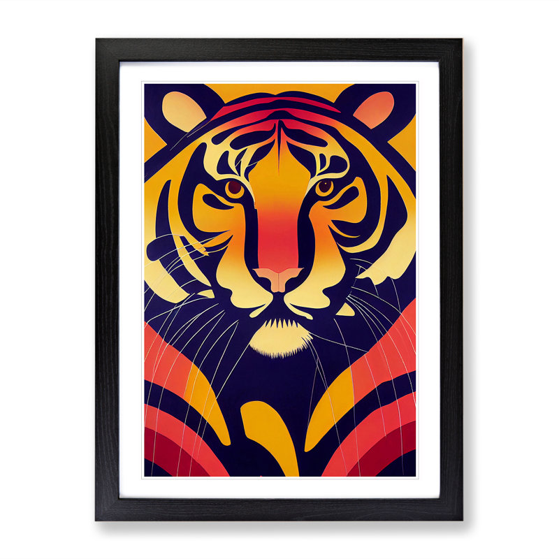 Tiger - Framed Print, Black, 46cm H x 34cm W x 2cm D