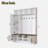 3-in-1 Hall Tree With 6 Hooks, Bench, Left Cabinet With Adjustable Shelves And Open Compartments-1432791718