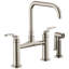 Litze® Bridge Faucet with Square Spout and Side Sprayer-51913852