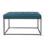 Table basse avec repose-pieds capitonné Modern, bleu et gris en similicuir | Idée de cadeau