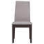Ensemble de 2 chaises d'appoint rembourrées avec dossier incurvé, tissu brun et structure en bois espresso, élégance industrielle pour la salle à manger