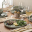 Ensembles d'assiettes et de bols Gibson Elite Eclipse Swirls, ensembles de vaisselle en grès 12 pièces, ensemble de plats à glaçure réactive - vert-126181502