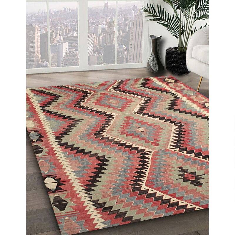Tapis contemporain brun / marron, Rectangle 8 pi x 12 pi