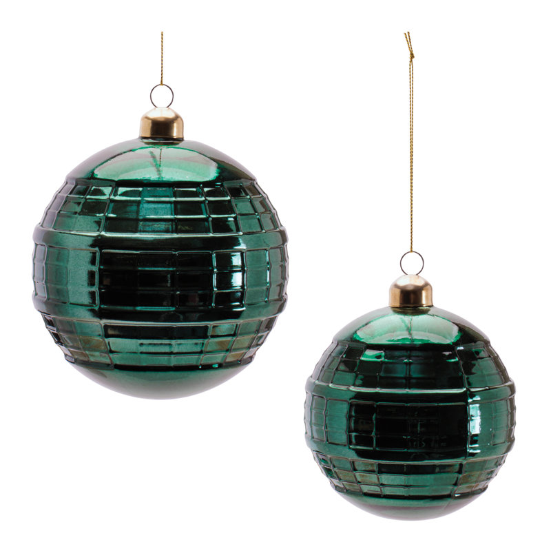 Ensemble de 4 boules en verre, Vert