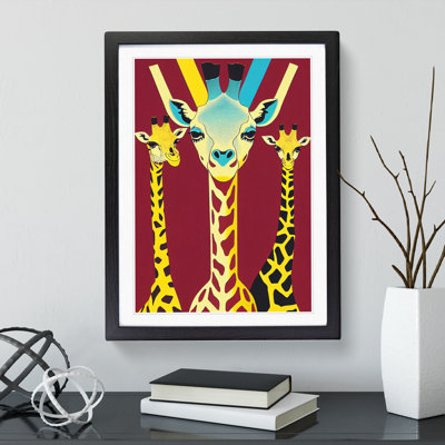Three Giraffes - Framed Print