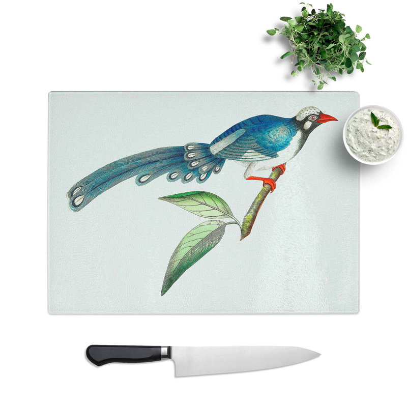Tempered Glass Chinese Cuckoo Chopping Board, 39 cm W x 28.5 cm L