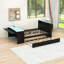 Lit plateforme en bois avec tête de lit RVB Smart, lit gigogne et bureau-1334727639-1334727636