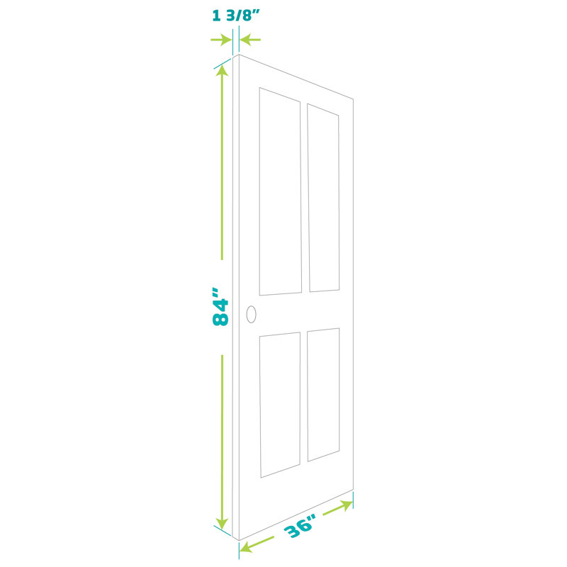 Solid Wood Paneled Primed without Installation Hardware Kit Barn Door, 36" x 84"