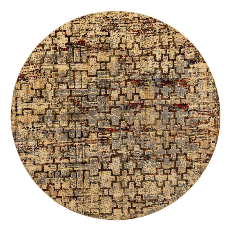 Knowle Geometric Indoor Rug, Round 7'10"