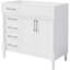 Meuble-lavabo de salle de bain 36 po sans lavabo, armoire de rangement autoportante avec 2 tiroirs et un tiroir basculant, meuble-lavabo à structure en bois seulement, tablette à hauteur réglable