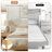 Mid-Century Modern Solid Wood Boucle Upholstered Headboard Bed Frame With USB & Type-C Port-123609751-123609754