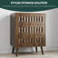 Commode 3 tiroirs avec design rainuré vertical pour la chambre à coucher et le salon