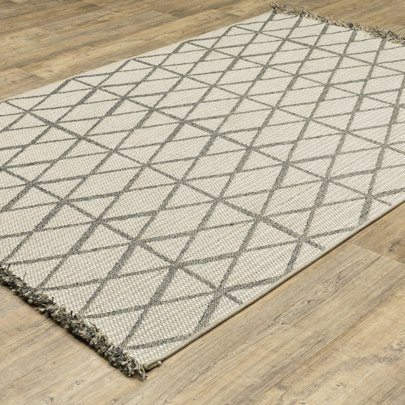 Rayfe Geometric Indoor / Outdoor Rug, Rectangle 3'3" x 5'