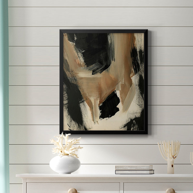 Toile encadrée de qualité supérieure Baked Paintstrokes II - prête à être accrochée, Noir, H 24 po x l 20 po