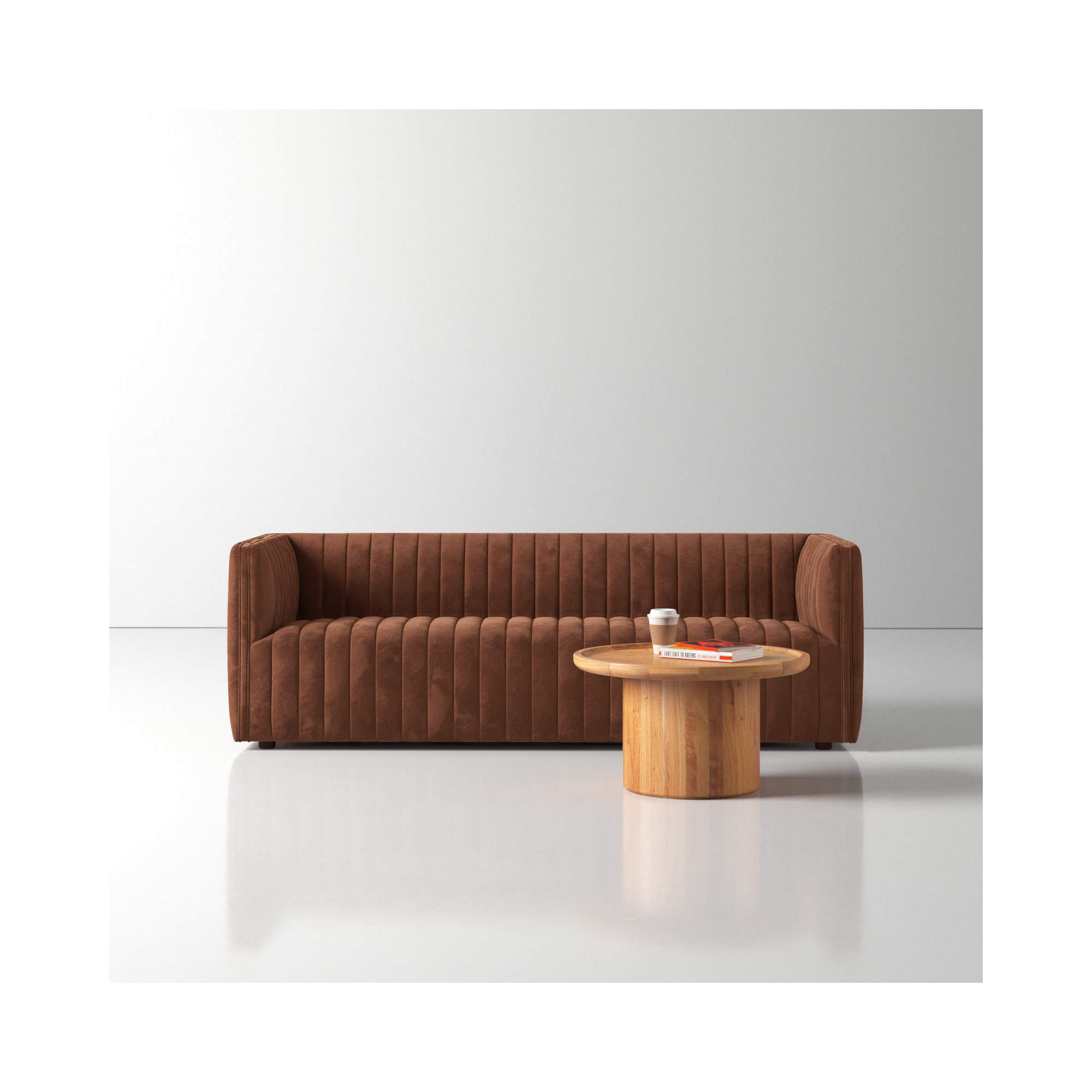 Brandt 97" Tuxedo Arm Sofa, Surrey Auburn, 26.5" H x 97" W x 35" D