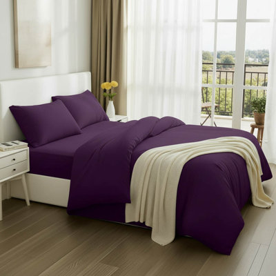 Polyester No Pattern Duvet Cover with Pillowcases