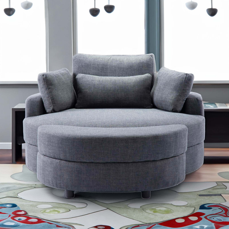 Alondria Upholstered 51.2'' Chair, Dark Gray Fabric