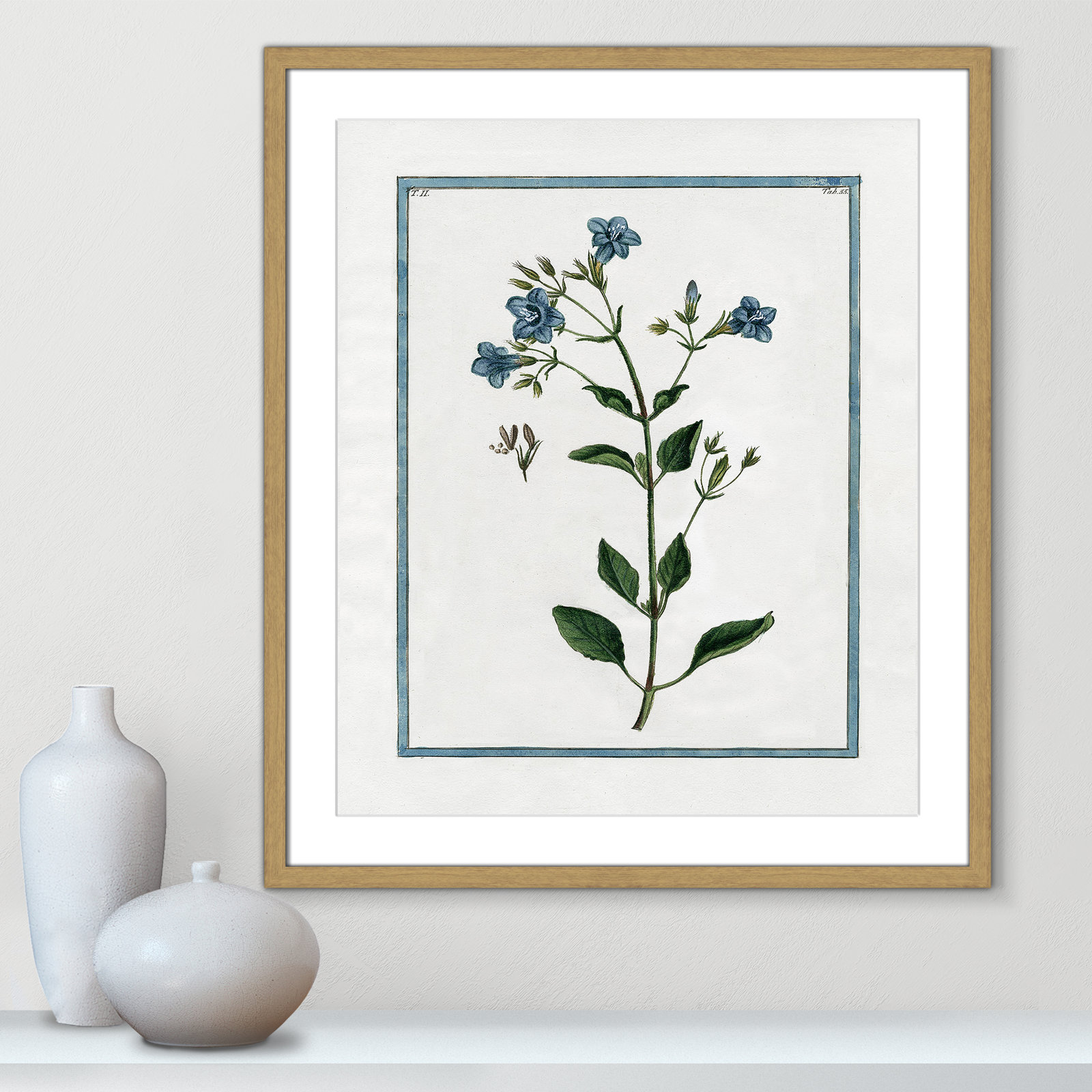 Shabby Elegance Botanical II - Framed Art, 21.5" W x 25.5" H, Natural Framed