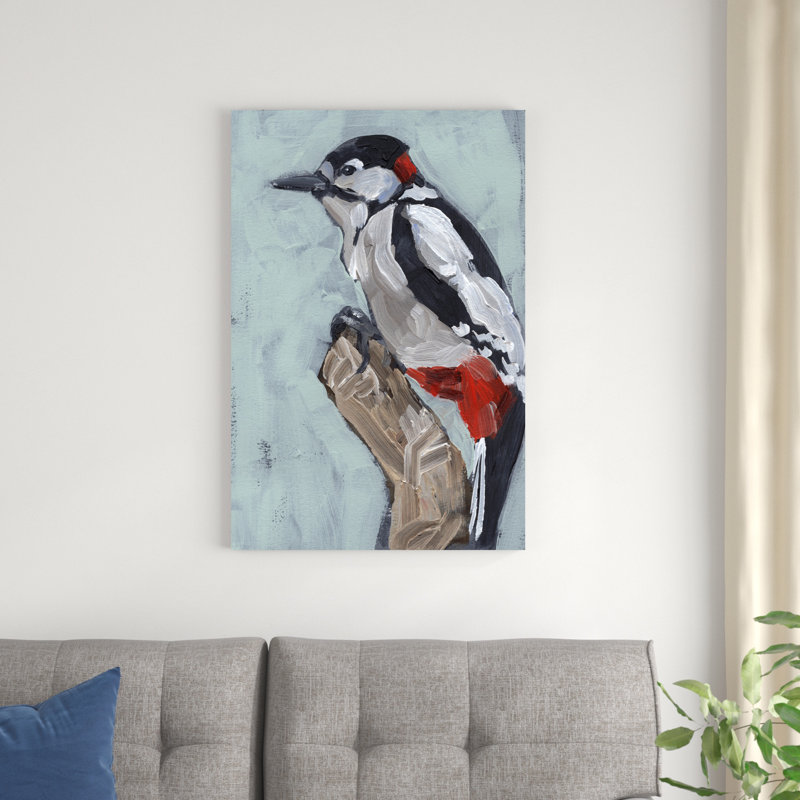 Coups de pinceau Woodpecker I, H 36 po x l 24 po
