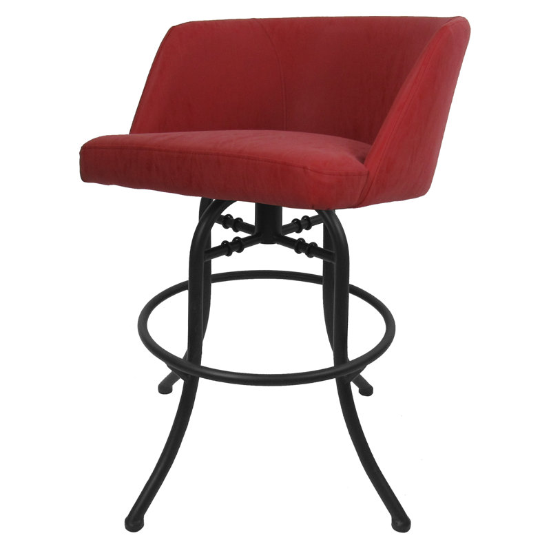 Hyypio Swivel Upholstered Counter Stool, Red, Bar Stool (30” Seat Height)