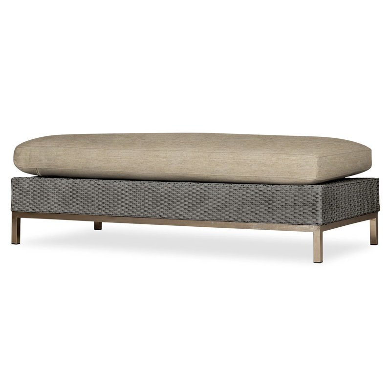 Elements Outdoor Ottoman, Pewter, Demo Oatmeal