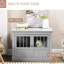 Small Dog Crate, With Solid Construction, Grey Wooden Kennel As End Table, For Dogs,