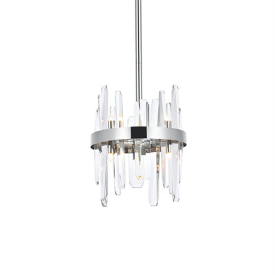 Luminaire suspendu rond en cristal 12 pouces Marlow