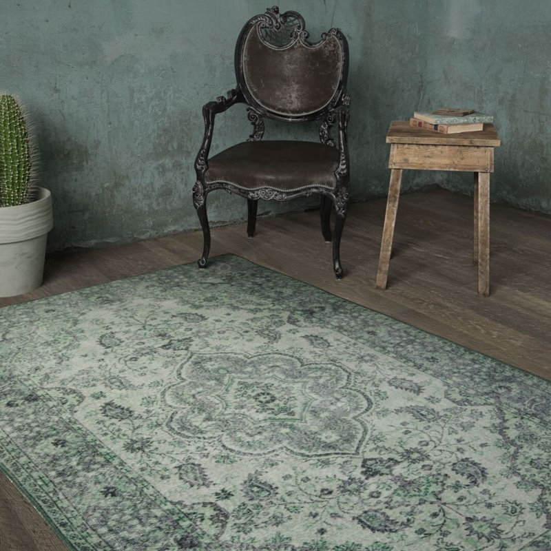 Luxurious Machine Washable Area Rug, 4.9 x 7.5 Feet, 100% Polyester, 1850 g/m², Pile Height: 0.2 inches | Eco-Friendly Recycled Poly Cotton Backing | Perfect for Living Room & Bedroom, Soft and Durable Design