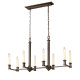Lustre linéaire à 8 lumières de style bougie