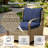 5 Piece Metal Outdoor Multiple Chairs Seating Group with A Coffee Table, Patio Conversation Sets 4 High Back Outside Wicker Rattan Swivel Chairs with Thick Cushion -743822406