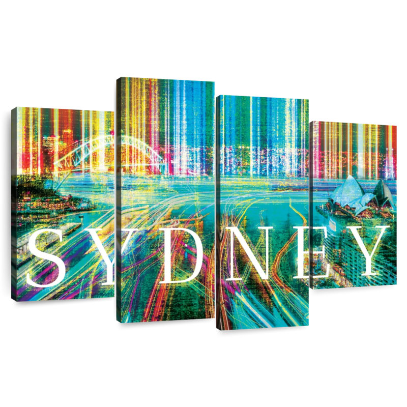 Keesha Sydney Skyline Grunge, 42" H x 68" W
