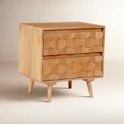 Alice 2 - Drawer Solid Wood Nightstand