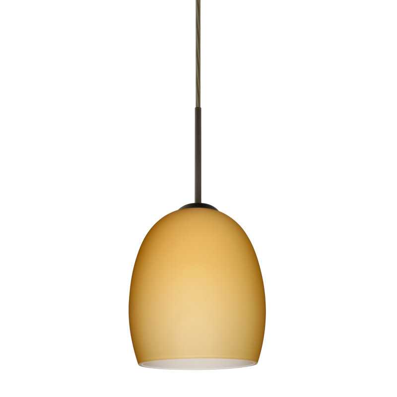 Luminaire suspendu 1 cloche pour une cloche Lucia, Bronze, Opale matte, DEL